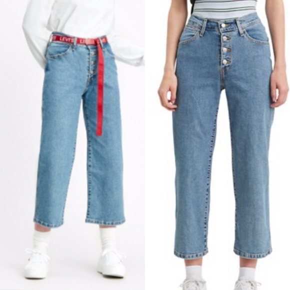NWT LEVIS mile high cropped crop wide leg 6 jeans - Picture 16 of 16